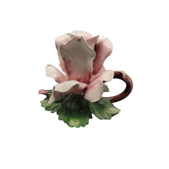 Capodimonte Nuova Ceramic Porcelain Flower Figurine Sticker Intact Made in Italy - Picture 1 of 12
